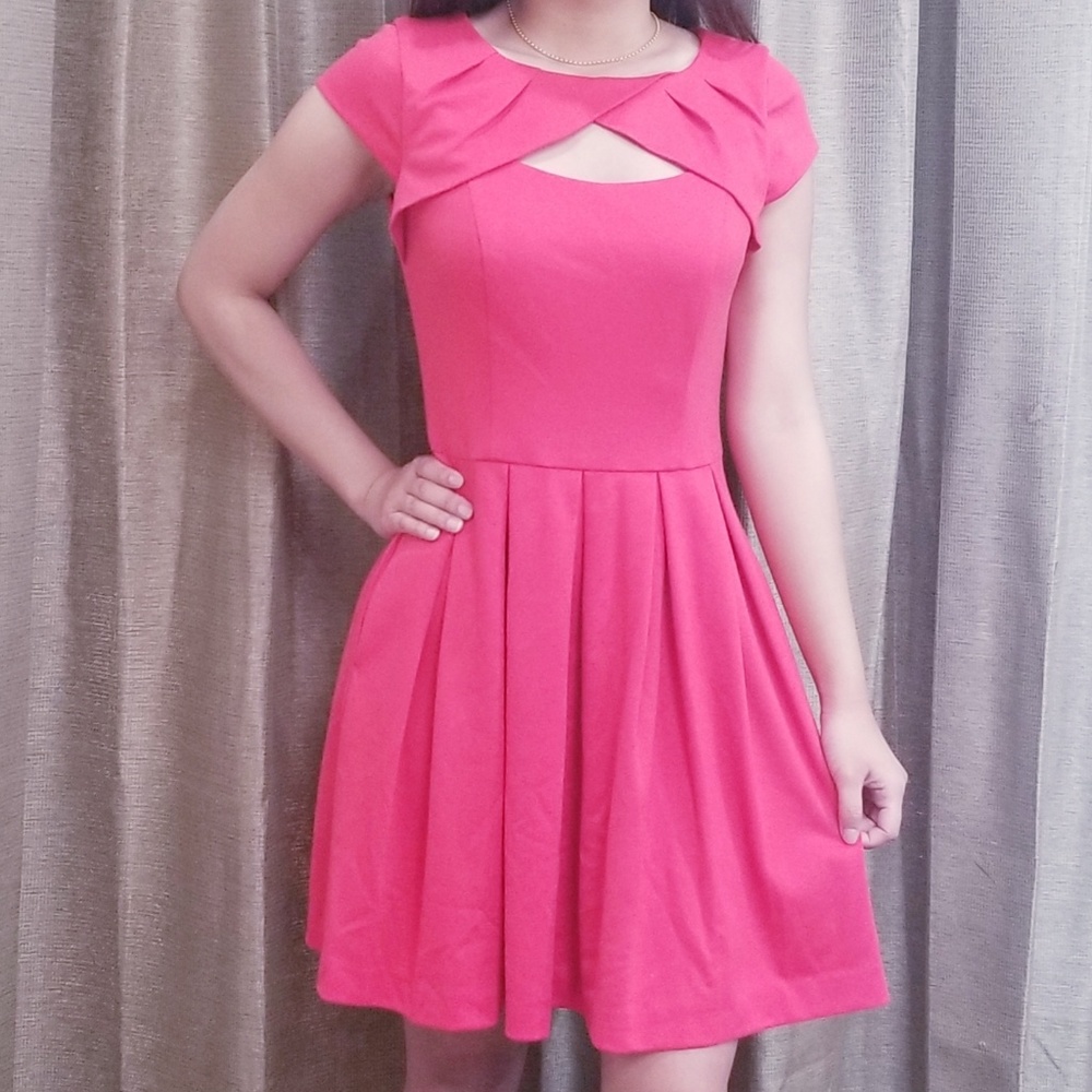 Lauren Conrad Watermelon color fit and flare dress